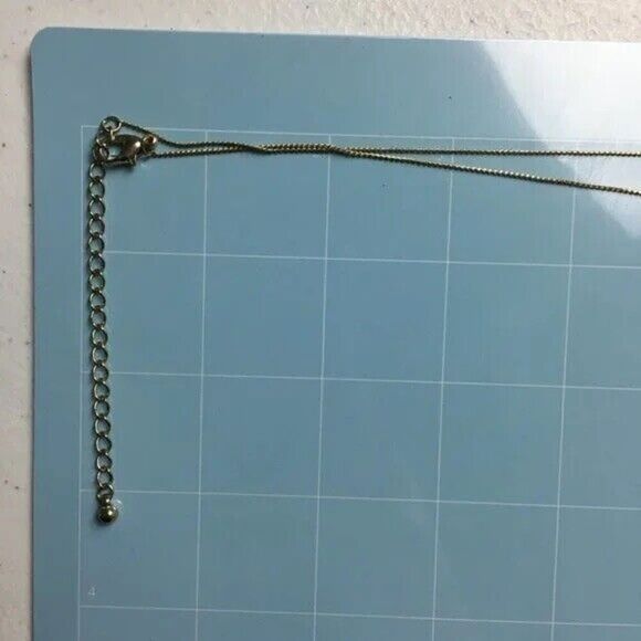 Peace Sign Necklace Dainty Gold Tone Chain Faceted Metallic Glass Beads - Picture 3 of 6